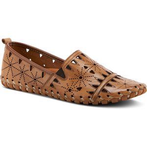 Spring Step Women's Fusaro Leather Loafer Shoes in Brown